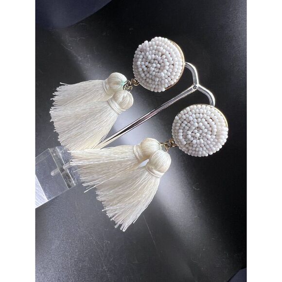 BaubleBar White Fringe Earrings - Picture 4 of 6